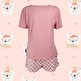 Keanu Ladies Shortie Pyjamas - Current Mood Design - Cotton Blend