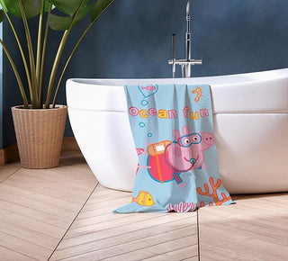 Peppa Pig Towel - Ocean Fun Design - 100% Cotton - 140 x 70cm