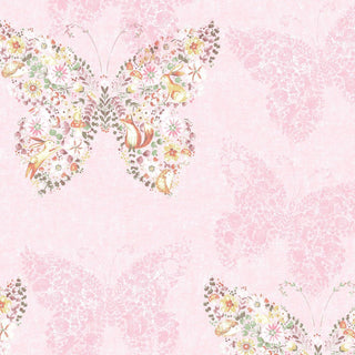 Muriva Enchanted Butterfly Pink Wallpaper 165572 10m Roll Kids Bedroom Floral