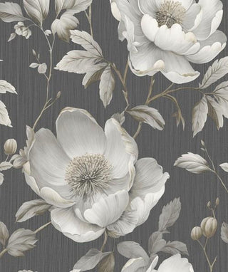 Muriva Alethia Floral Black Wallpaper 227503 10m Roll Elegant Botanical Feature Wall