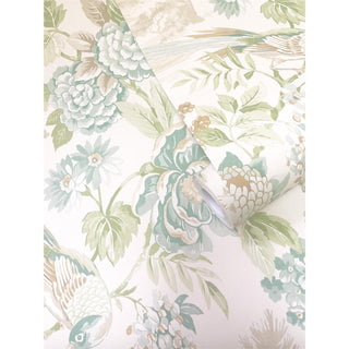 Holden Decor Eastern Horizons Scenic Birds Trail Wallpaper - Green/Cream - 10m x 53cm Wide