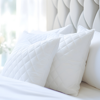 K Collection Premium Quilted Pillow Protectors - 2 Pack - Microfibre & Polyester
