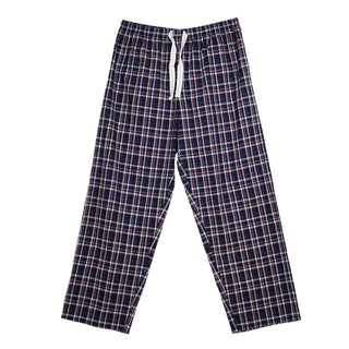 Keanu Mens 2 Pack Woven Pyjama Bottoms - Checked and Vertical Stripes Design - Cotton Blend