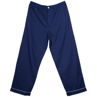Keanu Mens 2 Pack Woven Poplin Pyjama Bottoms - Blue and Navy Design - Cotton Blend