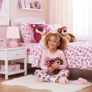 Disney Toy Story 5 Girls Pyjamas 2 Pack | Lotso Long Sleeve Pyjama Set | Beary Good Vibes Squad Top & Bottoms | 100% Cotton Kids PJs | Pink 18 Months to 12 Years
