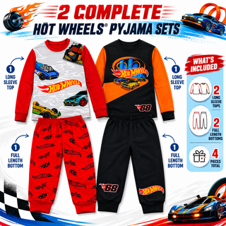 Hot Wheels Boys Long Pyjamas Pack of 2