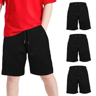 Keanu Pack of 3 Boys Regular Fit Fleece Shorts - Black Design - Sizes 5-14 Years
