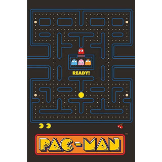 Pacman Fleece Blanket - Pacman Maze Design - 100% Polyester - 100 x 150cm