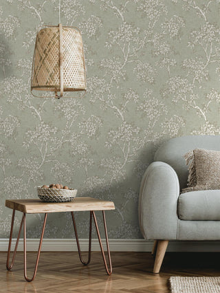 Holden Decor Hawthorn Trail Sage Wallpaper 76011 – Elegant Botanical Leaf Design – 10m Roll