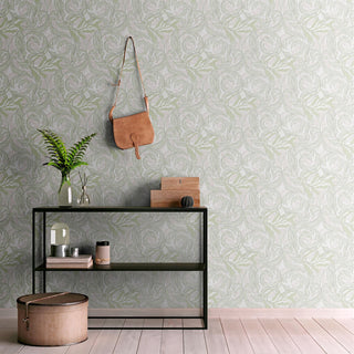 Muriva Vale Leaf Green & Pink Wallpaper 221503 – Stylish Botanical Design