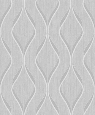 Muriva Indra Wave Grey & Silver Wallpaper 154112 – Modern Wave Design – 10m Roll