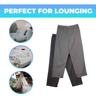 Keanu Mens 2 Pack Woven Poplin Pyjama Bottoms - Charcoal and Grey Design - Cotton Blend