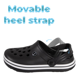 Keanu Unisex Contrast Band Clogs - Black