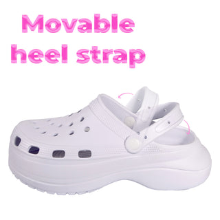 Keanu Ladies Platform Clogs - White