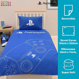 Playstation Reversible Duvet Set - Hand Control Design - Single