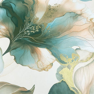 Muriva Elysian Floral Coral & Teal Wallpaper 212505 10m Roll Botanical Feature Wall