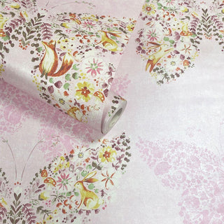 Muriva Enchanted Butterfly Pink Wallpaper 165572 10m Roll Kids Bedroom Floral