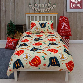 Harry Potter Reversible Duvet Set - Christmas Joyeux Design - Single