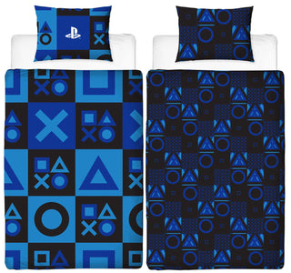 Playstation Reversible Duvet Set - Checks Design - Single and Double