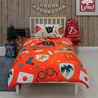 Harry Potter Reversible Duvet Set - Christmas Joyeux Design - Single