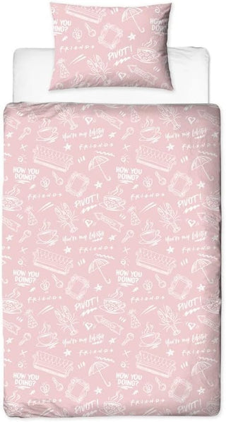 Friends Reversible Duvet Set - Coffee Design - Single