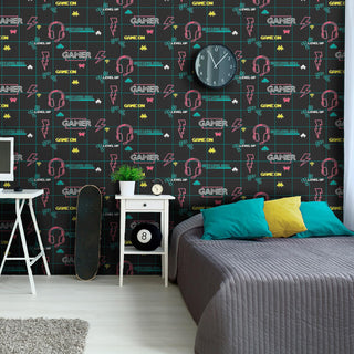 Holden Decor Gamer Black Wallpaper 13311 – Gaming-Inspired Design – 10m Roll