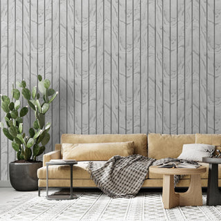Muriva Woodgrain Panel Silver Wallpaper 193502 – Modern Panel Design – 10m Roll