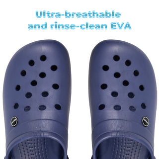Keanu Unisex Contrast Band Clogs - Navy