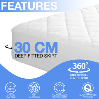 K Collection Premium Quality Quilted Mattress Protector - All Bed Sizes