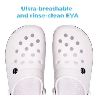 Keanu Unisex Contrast Band Clogs - White