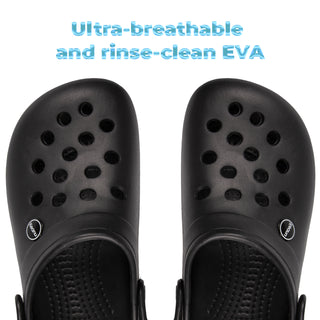 Keanu Unisex Contrast Band Clogs - Black