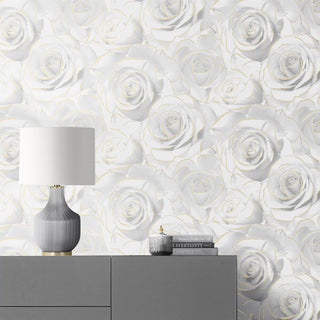 Muriva Madison Rose Glitter Wallpaper   - 10m x 53cm Wide