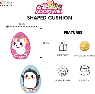 Adopt Me Cushion - Unicorn and Penguin Design - 40x30cm