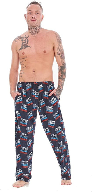 Keanu Kids 2 Pack Lounge Pants - Eat, Sleep, Game, Repeat Design - 7 to 13 Years