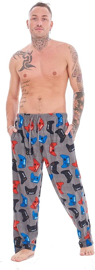 Keanu Kids 2 Pack Lounge Pants - Green/Grey Controllers Design - 7 to 13 Years