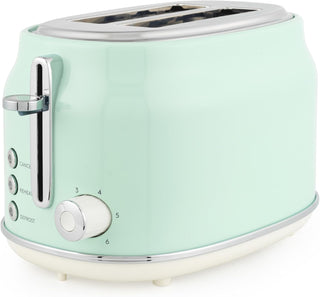 Salter Retro Green 2-Slice Toaster - Wide Slots, 6 Browning Levels, Defrost, Reheat & Cancel, High-Lift Eject, Removable Crumb Tray, Self-Centring, Anti-Jam Function, For Bagels, Vintage Design, 815W (Copy)