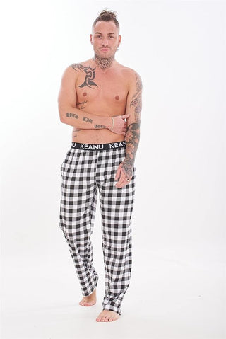 Keanu Mens 2 Pack Lounge Pants - Buffalo Check Design - Sizes S - 2XL