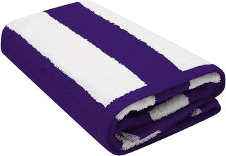 K Collection 2 Pack Cabana Stripe Beach Towel - 100% Cotton - 76 x 152 cm