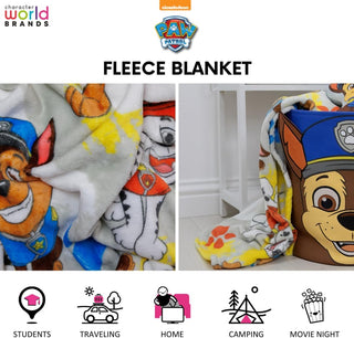 Paw Patrol Fleece Blanket - Splodge Design - 100% Polyester - 100 x 150cm