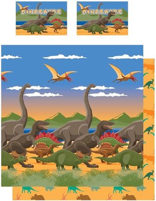 KidCollection Dinosaur World Reversible Duvet Set - Dino Herd Design - Single and Double