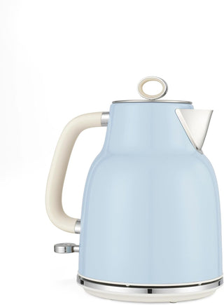 Salter Retro Blue 1.7 L Kettle – 3KW Rapid Boil, 360° Base, Removable Limescale Filter, Cordless, Water Level Window, Blue Indicator Light, Boil Dry Sensor & Auto Shut-Off, Vintage Design