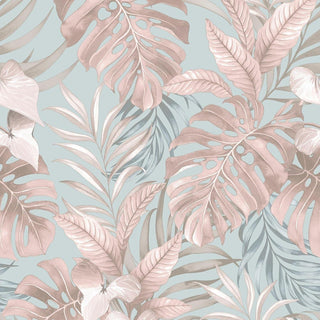 Muriva Teeva Jungle Duck Egg Wallpaper 183502 – Tropical Botanical Design – 10m Roll