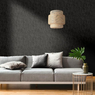 Muriva Linen Texture Black Wallpaper 173535 10m Roll Modern Textured Feature Wall