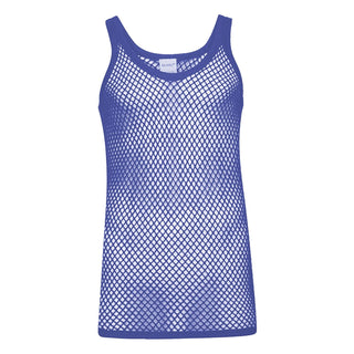 Keanu Mens 4 Pack String Vest  - Assorted Colours Design - 100% Pure Combed Cotton
