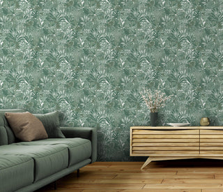 Muriva Lush Forest Green Wallpaper 205502 Botanical Nature Feature Wall 10m Rolls