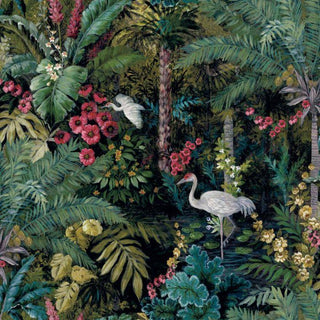 Holden Decor Jungle Paradise Black Wallpaper 13181 – Exotic Jungle Design – 10m Roll
