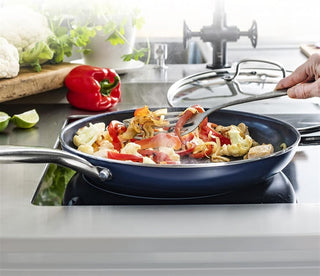 Blue Diamond 7-Pcs Cookware Set - Casserole, Frying & Wok Lids & Mats