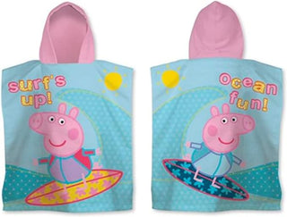 Peppa Pig Hooded Towel Poncho - Ocean Fun Design - 100% Cotton - 115 x 50 cm