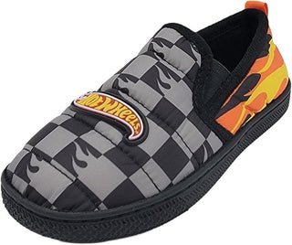 Hot Wheels Kids Checkered Flame Slippers – UK Sizes 7-13