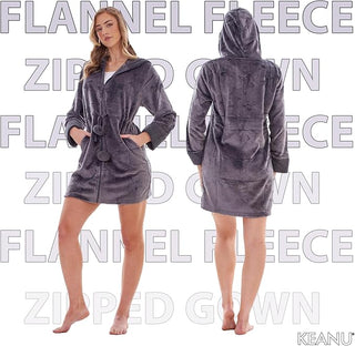 Keanu Ladies Zipped Gown - Charcoal Stars Design - Zip Gown